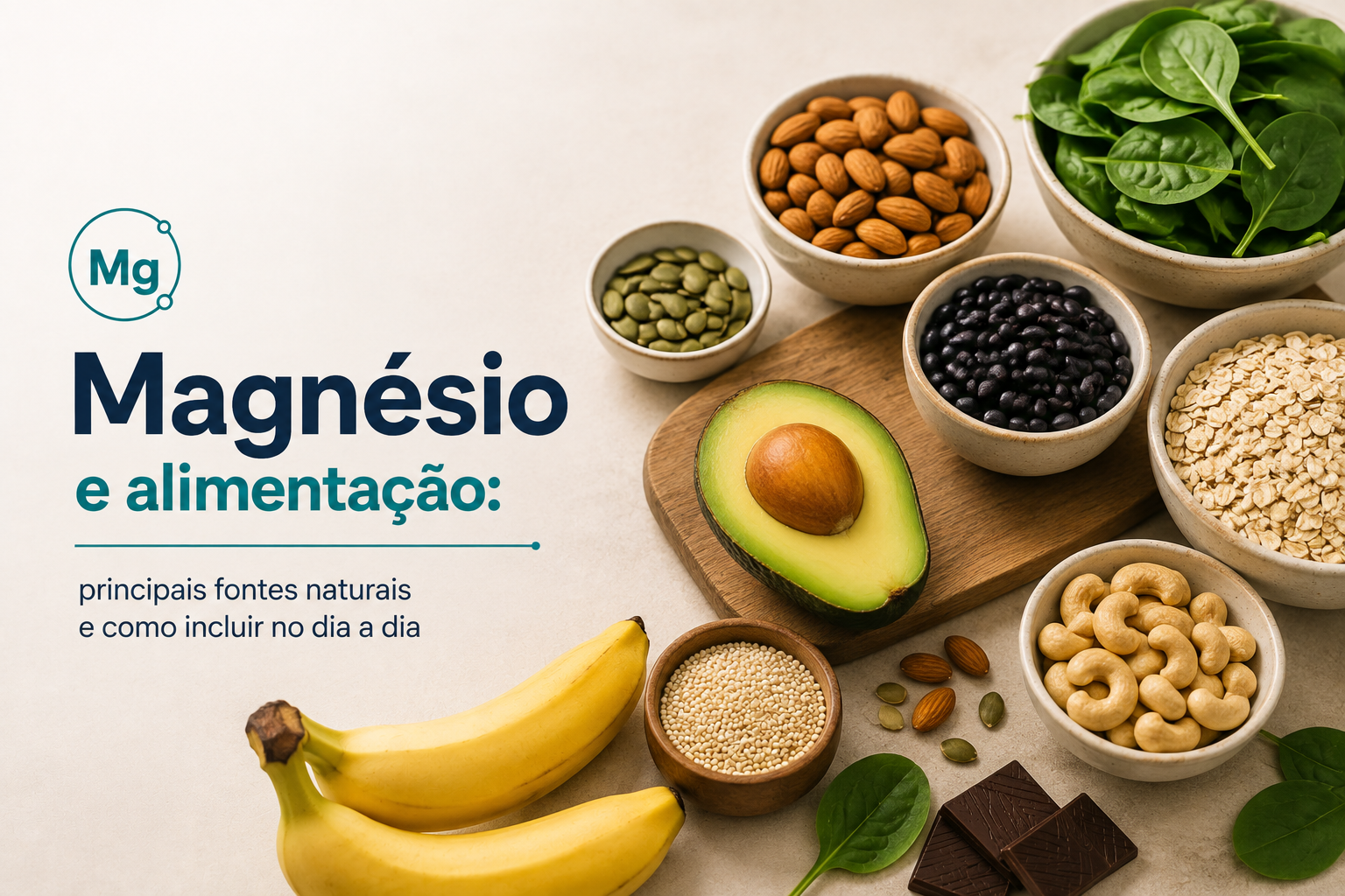Magnésio e alimentação principais fontes naturais e como incluir no dia a dia