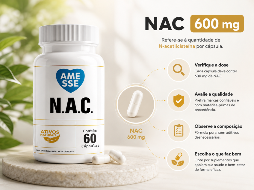 NAC 600 mg o que significa essa dosagem e o que observar no suplemento