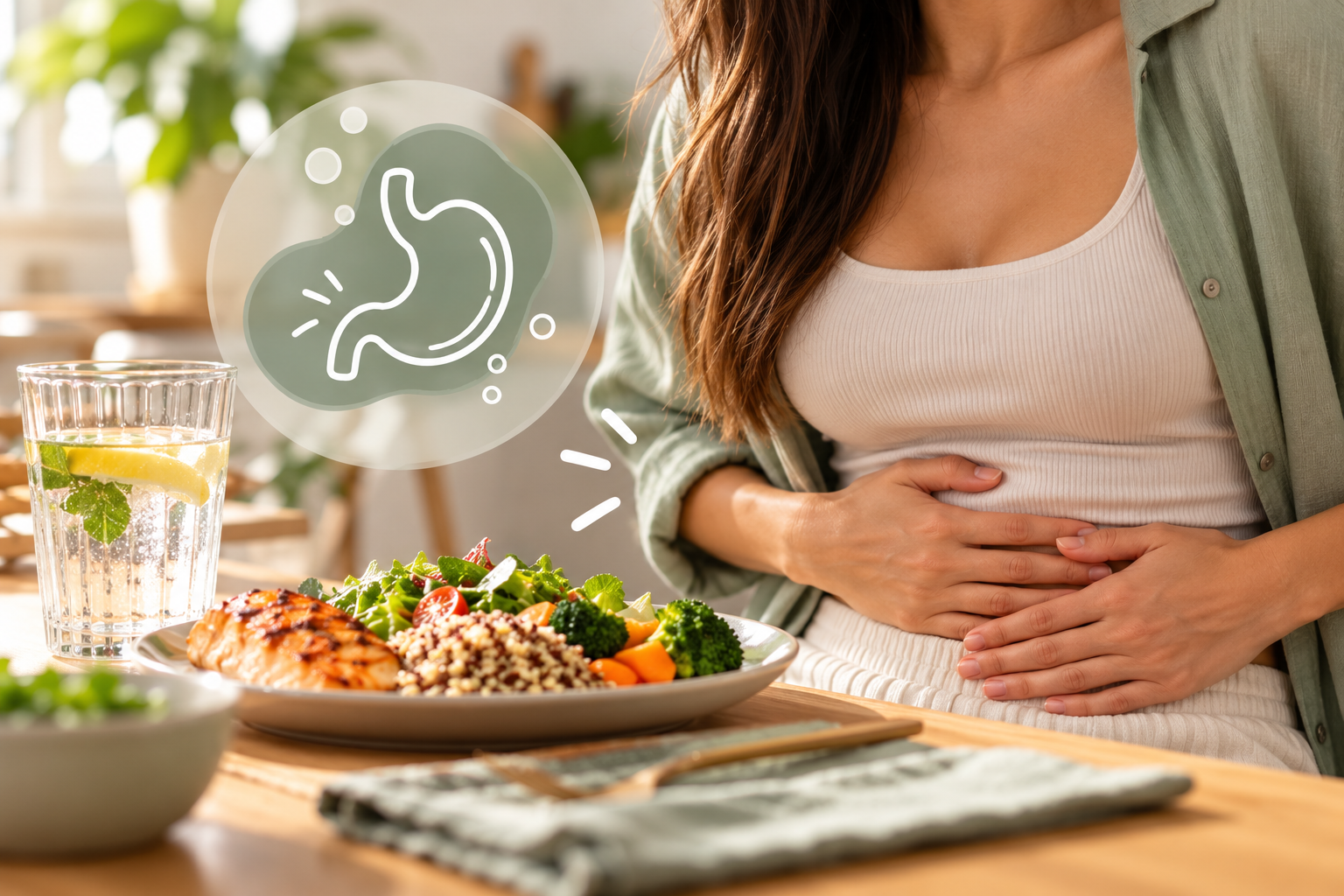 barriga inchada depois de comer